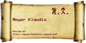 Meyer Klaudia névjegykártya